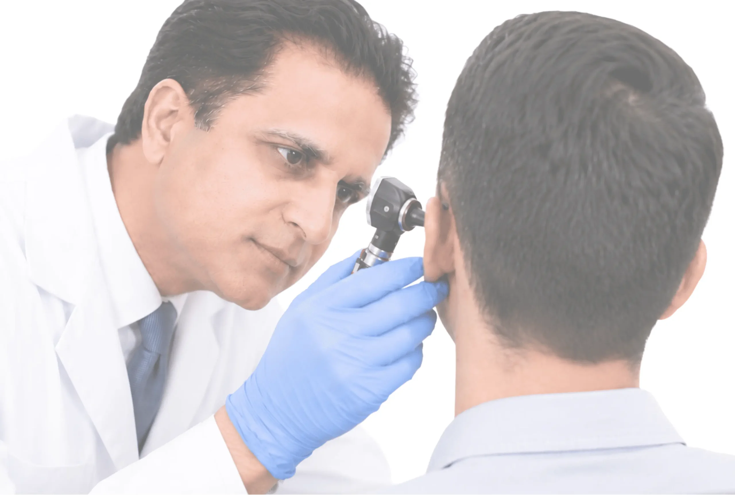 ENT doctor examining patient